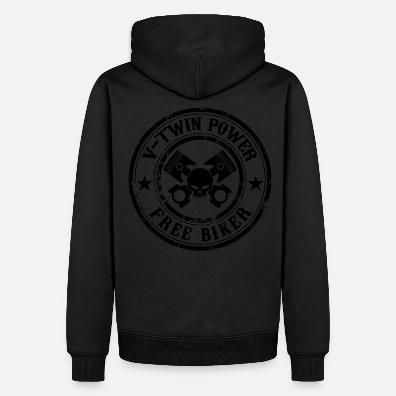Free Biker design 02 - Sweat à capuche Premium bio Homme - noir