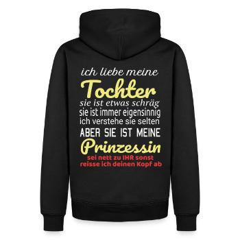 ich liebe meine Tochter Prinzessin - Männer Premium Bio Hoodie - Schwarz - Hinten - Nico (187cm)
