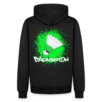 Badminton - Balle à plumes - Sweat à capuche Premium bio Homme - noir - Dos - Nico (187cm)