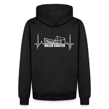 Montagnes russes Battements de cœur - Sweat à capuche Premium bio Homme - noir - Dos - Nico (187cm)