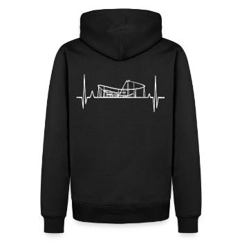 Battement de coeur de montagnes russes - Sweat à capuche Premium bio Homme - noir - Dos - Nico (187cm)