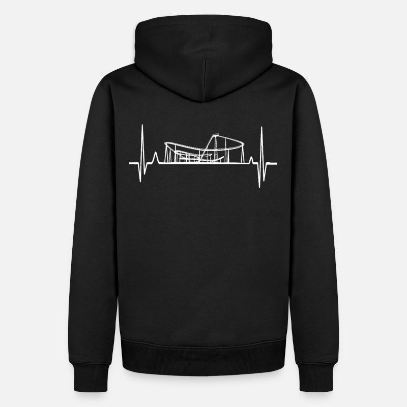Achterbahn Herzschlag - Männer Premium Bio Hoodie - Schwarz