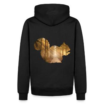 Forêt d'écureuil - Sweat à capuche Premium bio Homme - noir - Dos - Nico (187cm)