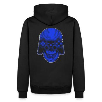 Cadeau de crâne de contrôleur de manette de jeu - Sweat à capuche Premium bio Homme - noir - Dos - Nico (187cm)