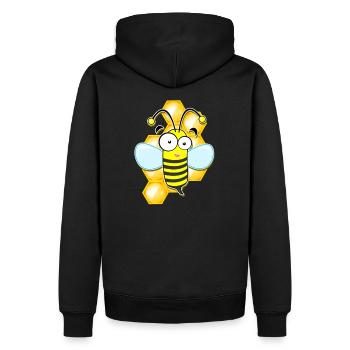 Drôle d’abeille abeille abeille nid d’abeille miel miel cadeau - Sweat à capuche Premium bio Homme - noir - Dos - Nico (187cm)