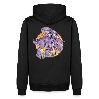 Drache Drachen Feuer Dragon Feuerball Geschenkidee - Männer Premium Bio Hoodie - Schwarz - Hinten - Nico (187cm)