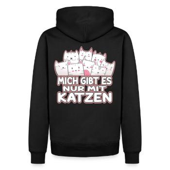 Chat Chat Chat Chat Cats T-shirt cadeau - Sweat à capuche Premium bio Homme - noir - Dos - Nico (187cm)
