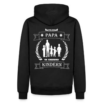 Stolzer Vater von wunderbaren Kindern Vatertag - Männer Premium Bio Hoodie - Schwarz - Hinten - Nico (187cm)