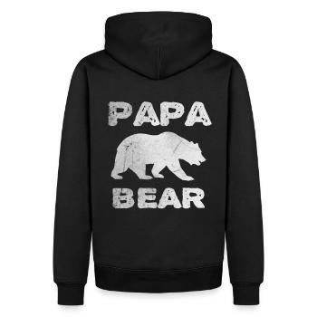 Papa Bär - Geschenk Vatertag oder Geburtstag - Männer Premium Bio Hoodie - Schwarz - Hinten - Nico (187cm)