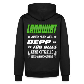 Landwirt lustiger Spruch Landwirtschaft - Männer Premium Bio Hoodie - Schwarz - Hinten - Nico (187cm)