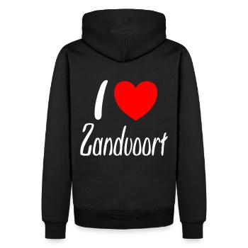I love Zandvoort - Männer Premium Bio Hoodie - Schwarz - Hinten - Nico (187cm)