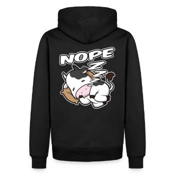 Cow Chilling Sleeping Not Today Funny Gift - Men’s Premium Organic Hoodie - black - Back - Nico (187cm)