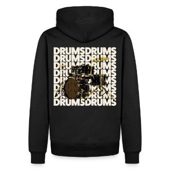 batterie - Sweat à capuche Premium bio Homme - noir - Dos - Nico (187cm)
