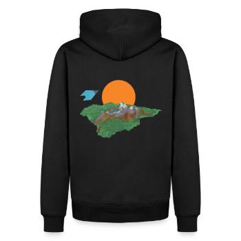 PolyFighter Gaming Gamer Zocken Retro T Shirt - Männer Premium Bio Hoodie - Schwarz - Hinten - Nico (187cm)