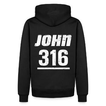 John 316 Jochanes Evangelium Christentum Kirche - Männer Premium Bio Hoodie - Schwarz - Hinten - Nico (187cm)