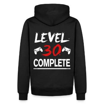 Cadeau 30e anniversaire du joueur niveau 30 complet - Sweat à capuche Premium bio Homme - noir - Dos - Nico (187cm)