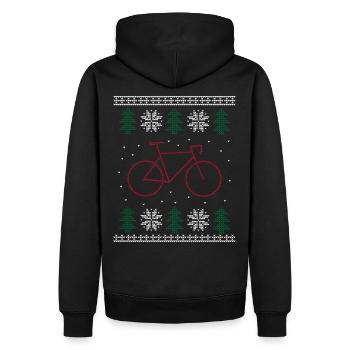 Ugly Christmas Road Bike Bicycle - Men’s Premium Organic Hoodie - black - Back - Nico (187cm)