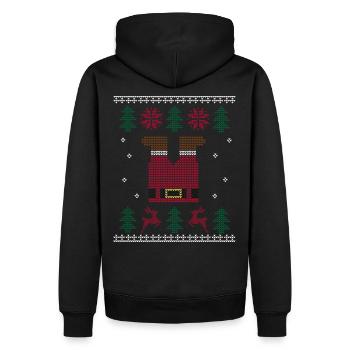 Ugly Christmas Santa Claus - Men’s Premium Organic Hoodie - black - Back - Nico (187cm)