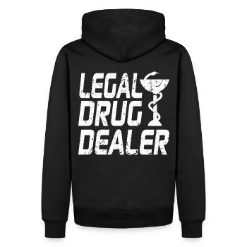 Apotheker Spruch Apotheke Pharma Pharmazie - Männer Premium Bio Hoodie - Schwarz - Hinten - Nico (187cm)