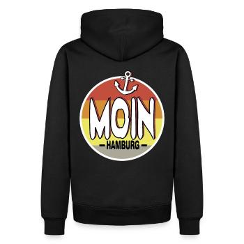 Moin Hamburg - Männer Premium Bio Hoodie - Schwarz - Hinten - Nico (187cm)