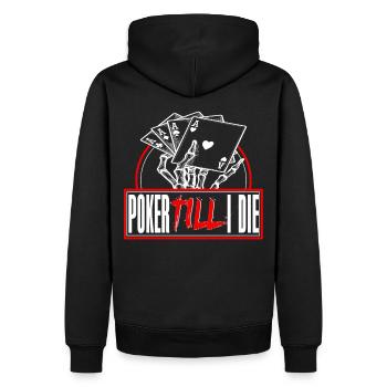 Poker jeu de poker joueur de poker cartes de poker poker - Sweat à capuche Premium bio Homme - noir - Dos - Nico (187cm)