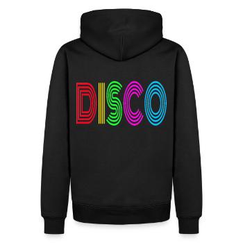 70s Disco - Männer Premium Bio Hoodie - Schwarz - Hinten - Nico (187cm)