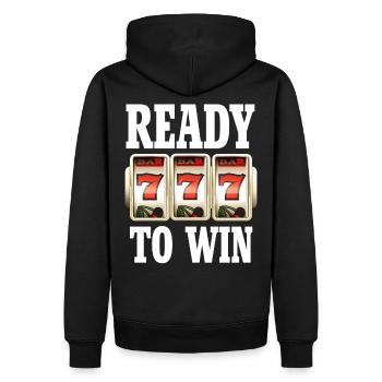 Slot machine - Männer Premium Bio Hoodie - Schwarz - Hinten - Nico (187cm)