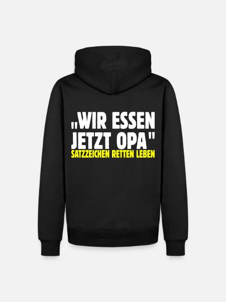 Wir essen jetzt opa - Männer Premium Bio Hoodie - Schwarz