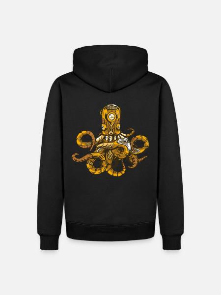 Octopus steampunk - Men’s Premium Organic Hoodie - black