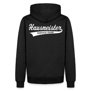 Hausmeister Service Team (Facility Manager, Beruf) - Männer Premium Bio Hoodie - Schwarz - Hinten - Nico (187cm)