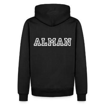 Alman Memes - Männer Premium Bio Hoodie - Schwarz - Hinten - Nico (187cm)