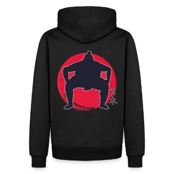 Sumo Japan - Männer Premium Bio Hoodie - Schwarz - Hinten - Nico (187cm)