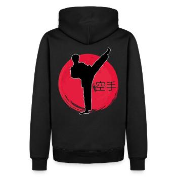 Karate Japan - Männer Premium Bio Hoodie - Schwarz - Hinten - Nico (187cm)