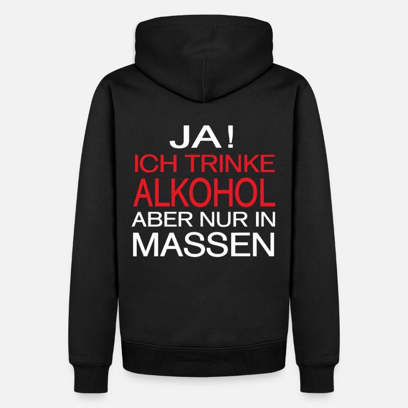 Alkohol Spruch - Männer Premium Bio Hoodie - Schwarz