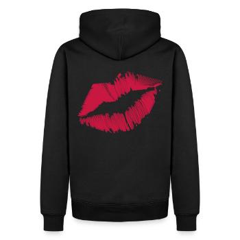 Baiser lèvres rouge à lèvres baiser bouche bisous - Sweat à capuche Premium bio Homme - noir - Dos - Nico (187cm)