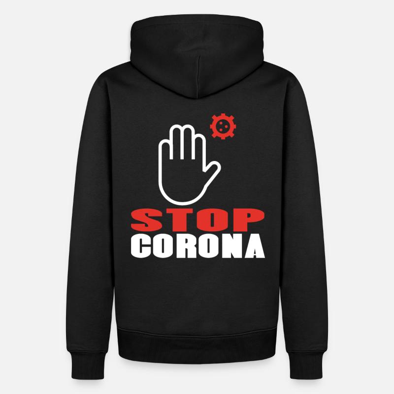 Arrêtez Corona - Sweat à capuche Premium bio Homme - noir