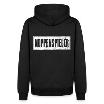 Noppenspieler Materialspieler Tischtennis Noppen - Männer Premium Bio Hoodie - Schwarz - Hinten - Nico (187cm)