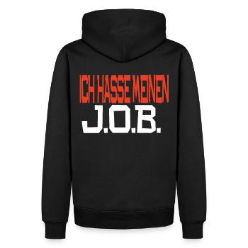 Ich hasse meinen Job - Männer Premium Bio Hoodie - Schwarz - Hinten - Nico (187cm)