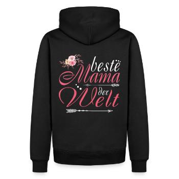 Beste Mama der Welt - Männer Premium Bio Hoodie - Schwarz - Hinten - Nico (187cm)
