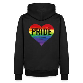 Gay pride - Sweat à capuche Premium bio Homme - noir - Dos - Nico (187cm)