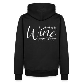 Enregistrer l'eau boire du vin - Sweat à capuche Premium bio Homme - noir - Dos - Nico (187cm)