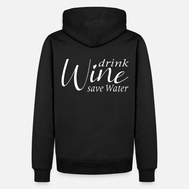 Save water drink wine - Männer Premium Bio Hoodie - Schwarz