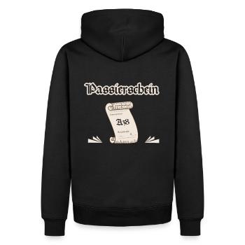 Passierschein A38 - Männer Premium Bio Hoodie - Schwarz - Hinten - Nico (187cm)