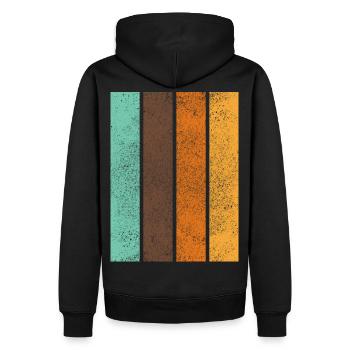 Fond de motif de rayures arc-en-ciel rétro - Sweat à capuche Premium bio Homme - noir - Dos - Nico (187cm)