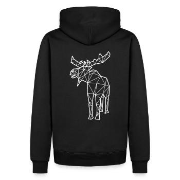 Elch Polygon - Männer Premium Bio Hoodie - Schwarz - Hinten - Nico (187cm)