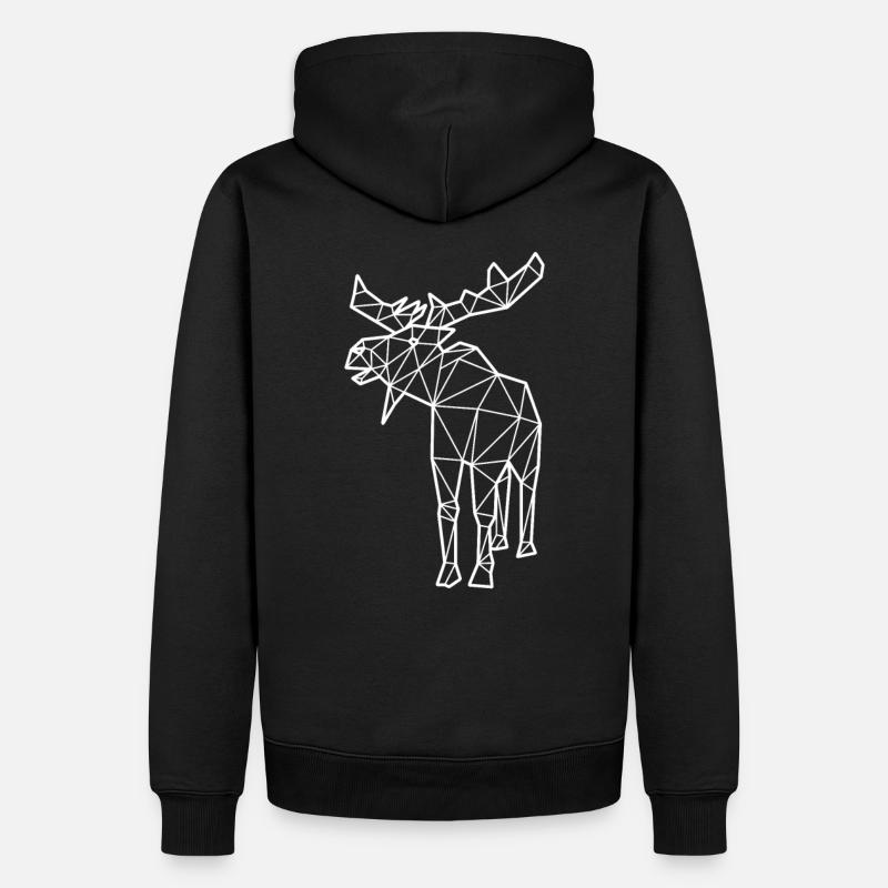 Elch Polygon - Männer Premium Bio Hoodie - Schwarz