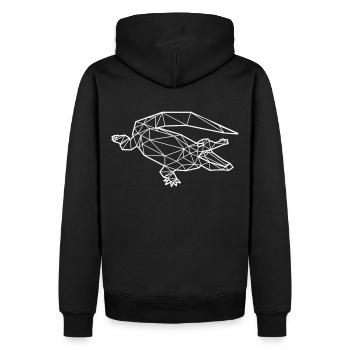 Krokodil Polygon - Männer Premium Bio Hoodie - Schwarz - Hinten - Nico (187cm)