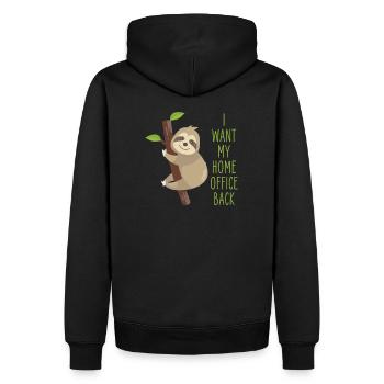 Je veux mon bureau à domicile - T-shirt de bureau à domicile - Sweat à capuche Premium bio Homme - noir - Dos - Nico (187cm)