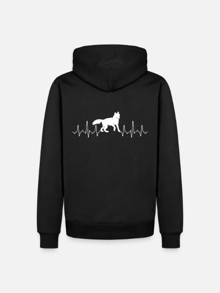 Fox heartbeat - Men’s Premium Organic Hoodie - black