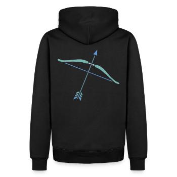 Signe du zodiaque Sagittaire - Sweat à capuche Premium bio Homme - noir - Dos - Nico (187cm)